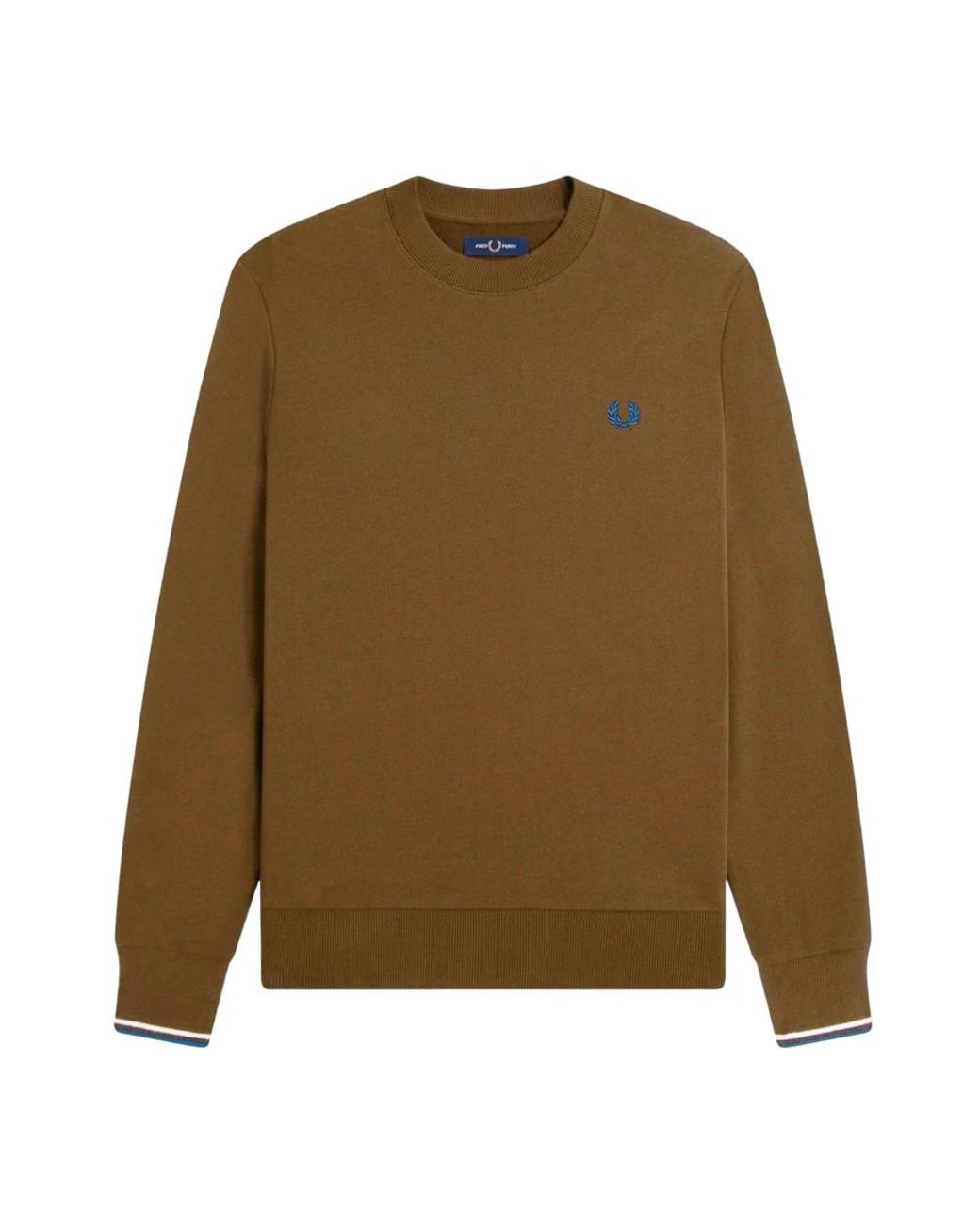Fred Perry Hoodies & Sweatvesten ,Bruin ,Katoen Crew Neck Sweatshirt in het Green voor heren