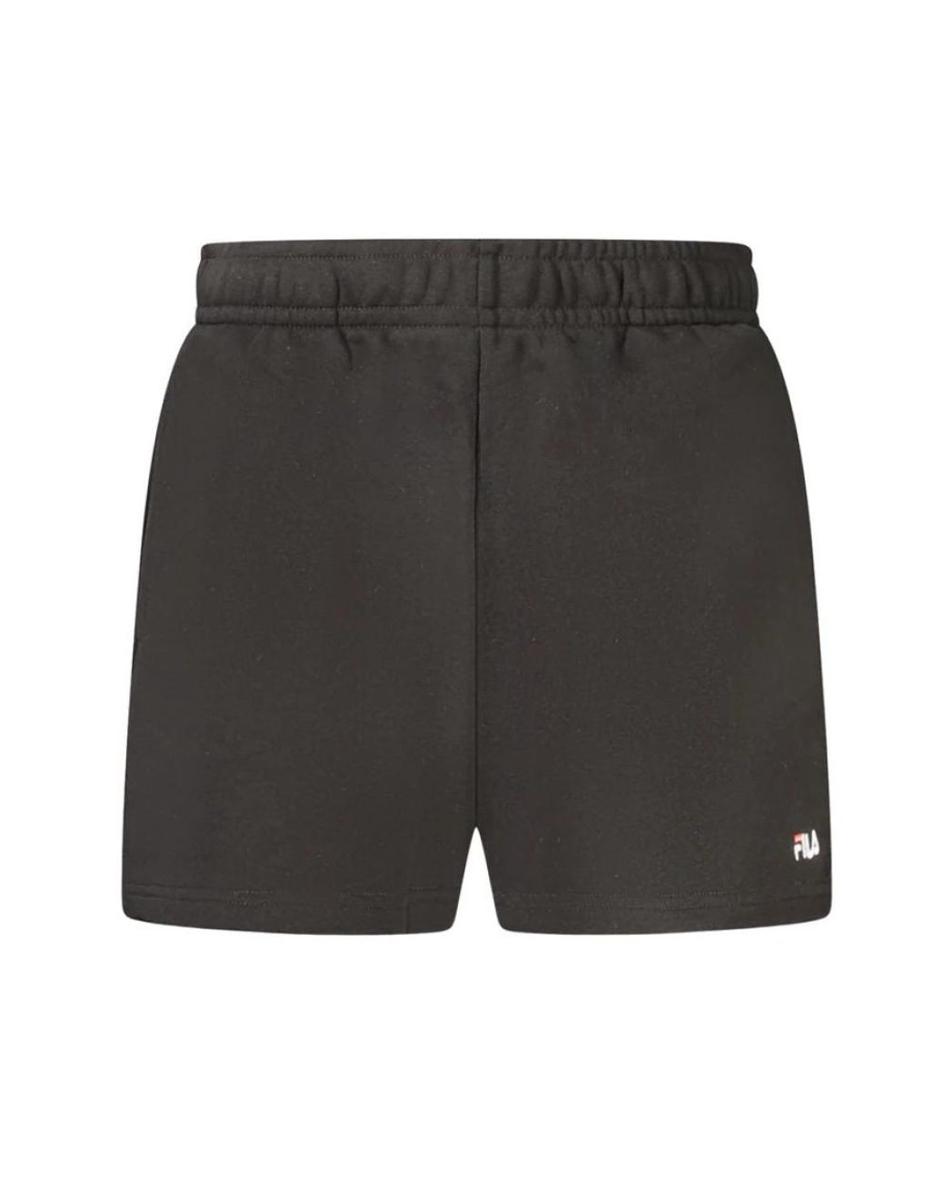 Fila Korte Broeken ,Zwart ,Katoen Zwarte Katoenen Shorts Met Elastische Taille in het Gray