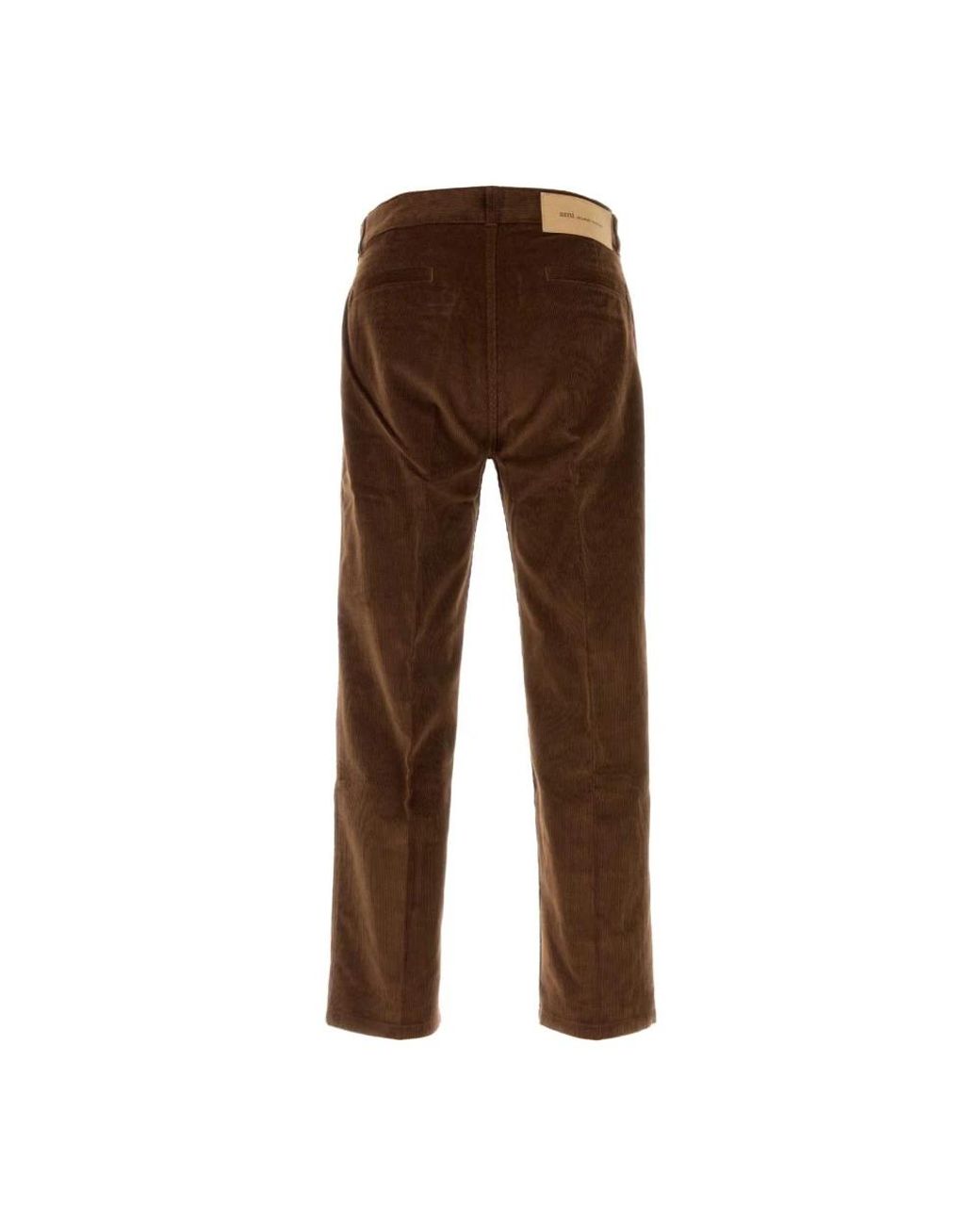 AMI Brown Straight Trousers for men