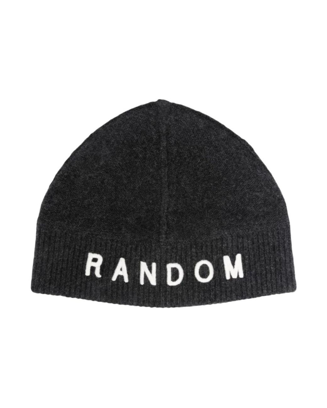 Random Identities Accessoires ,Zwart ,Wol Grijze Beanie Met Ris Logo in het Black voor heren