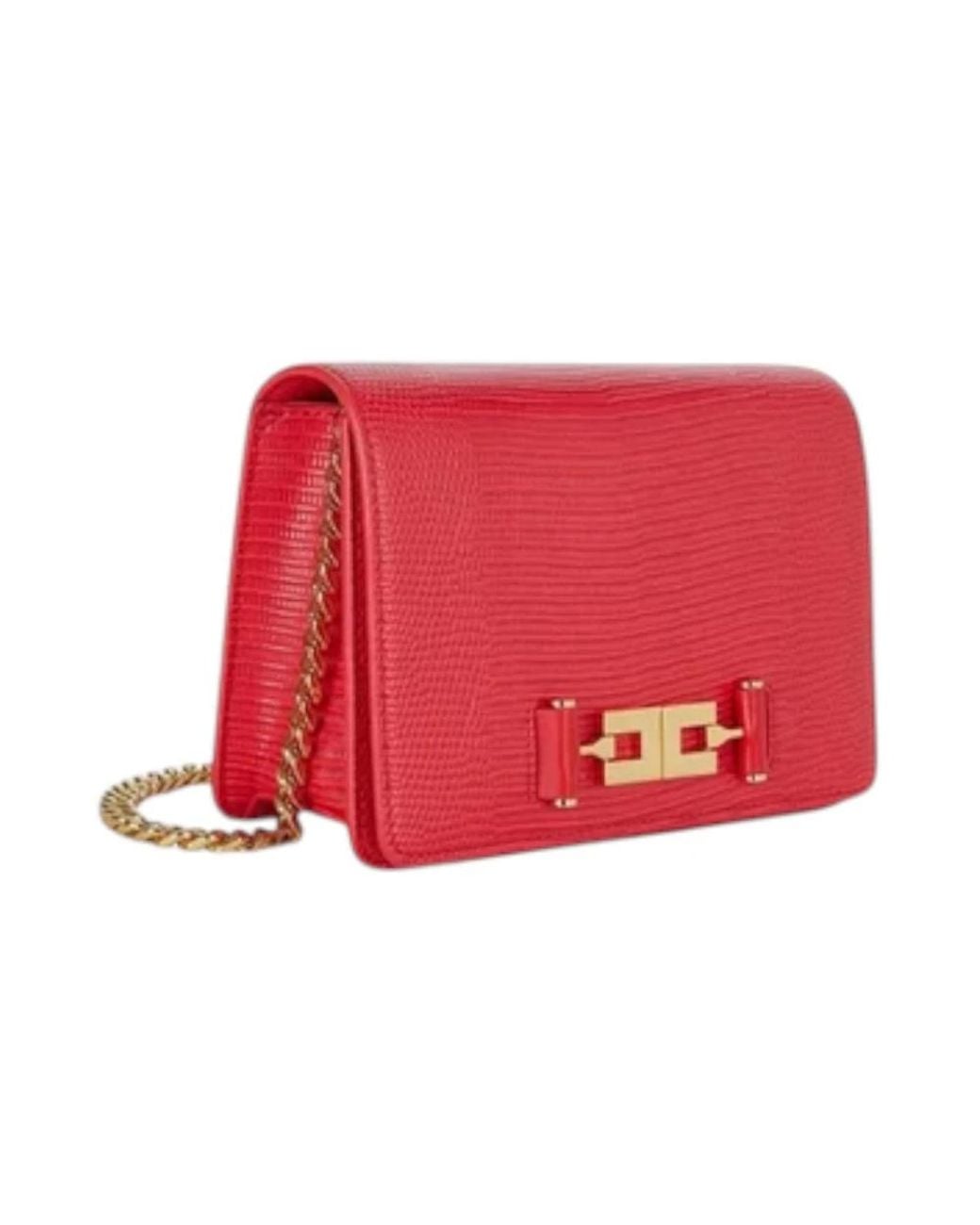 Elisabetta Franchi Red Cross Body Bags
