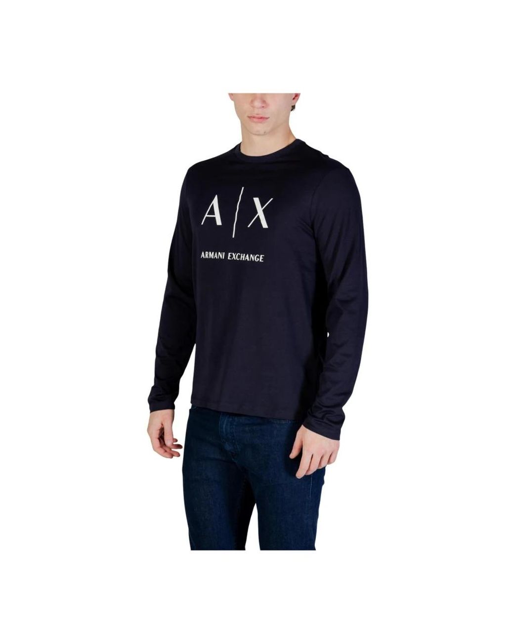 ARMANI EXCHANGE Blue Long Sleeve T-Shirts for men