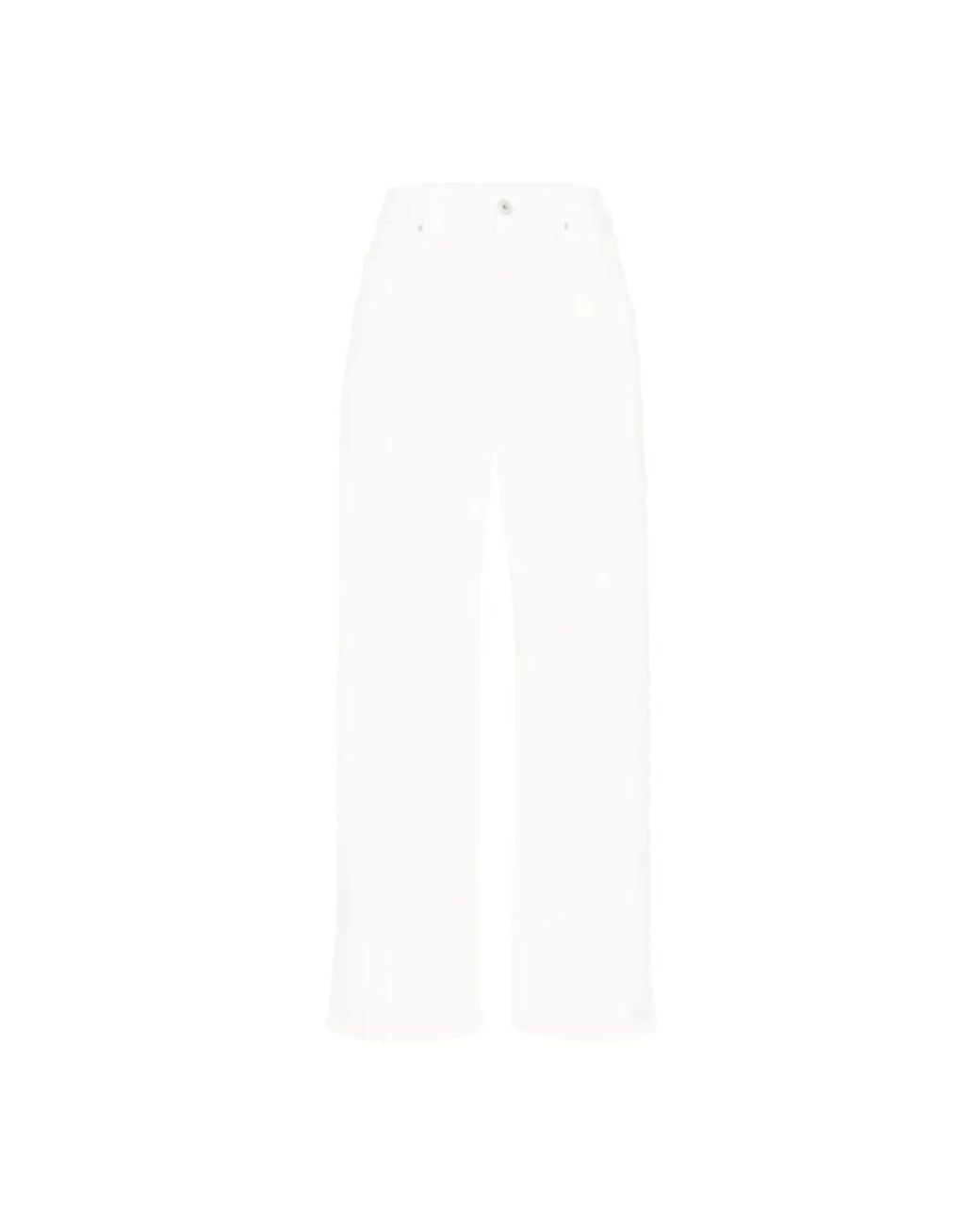 Brunello Cucinelli White Wide Trousers