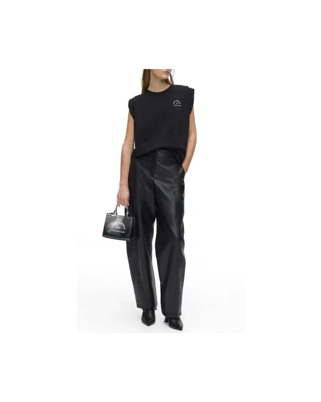 Karl Lagerfeld Black Sleeveless Tops