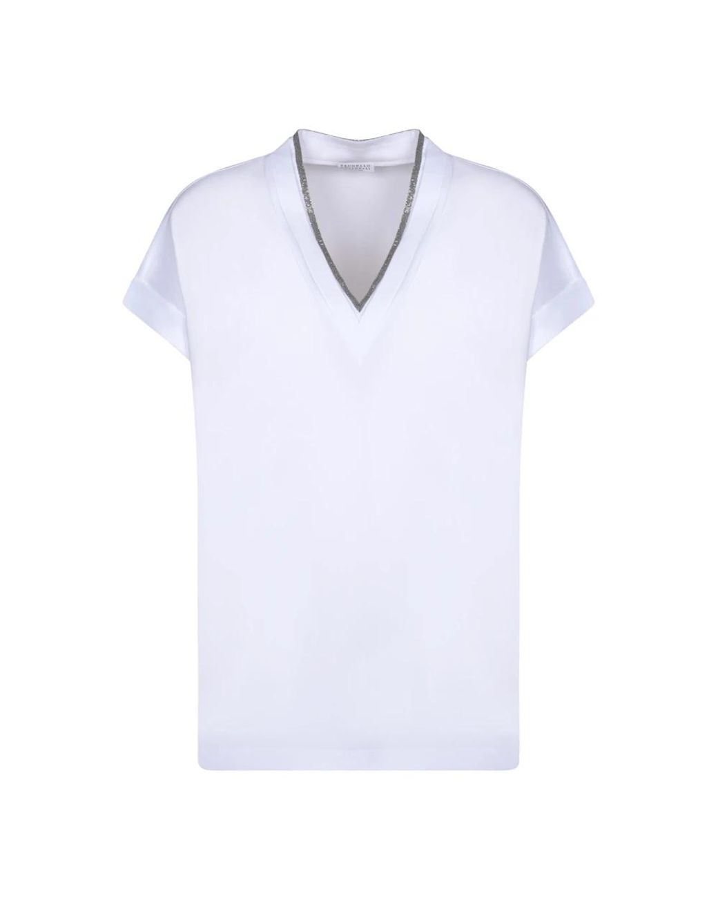 Brunello Cucinelli White Schickes weißes t-shirt für frauen