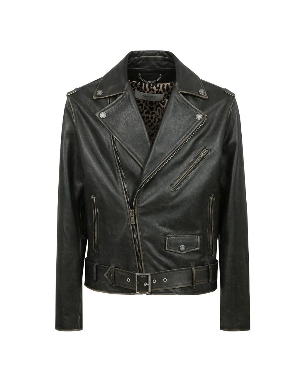 Golden Goose Deluxe Brand Black Leather Jackets for men