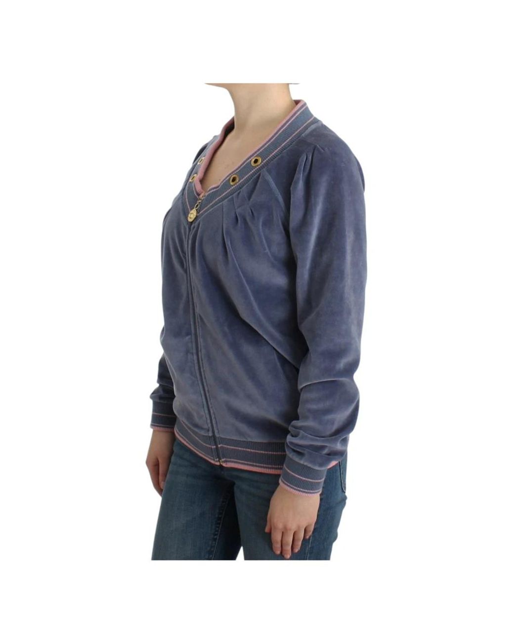 Roberto Cavalli Blue Velours track jacket