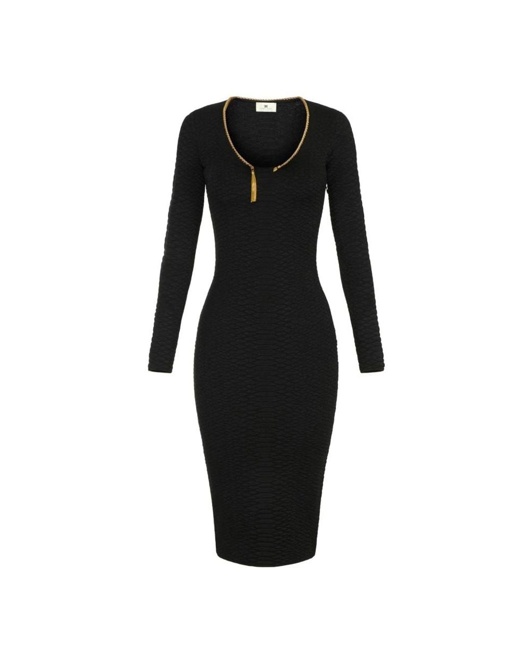 Elisabetta Franchi Black Knitted Dresses