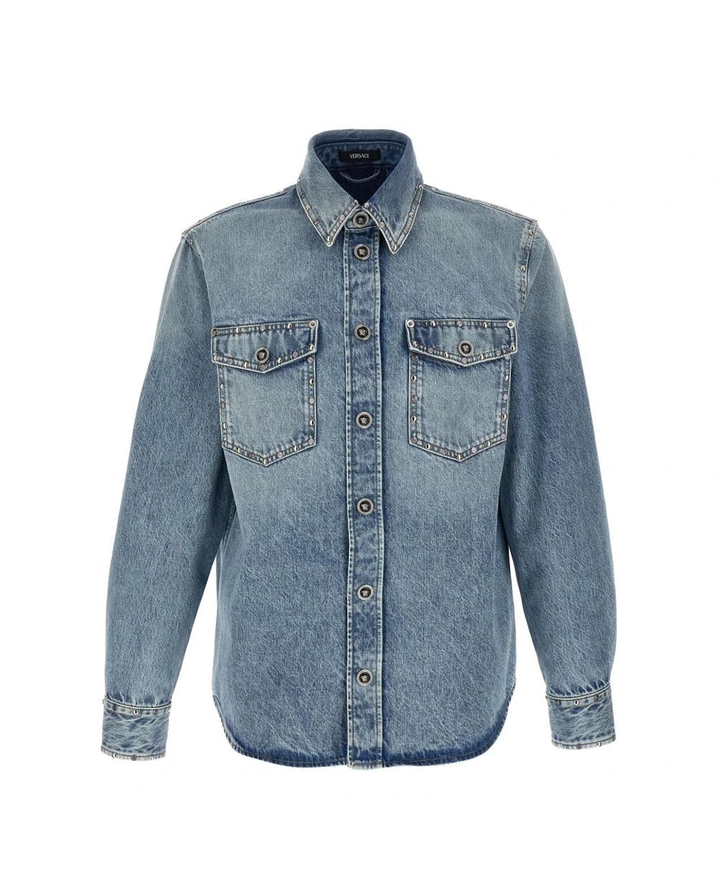 Versace Blue Denim Shirts for men
