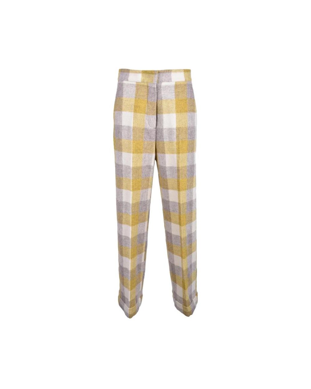Erika Cavallini Semi Couture Yellow Straight Trousers