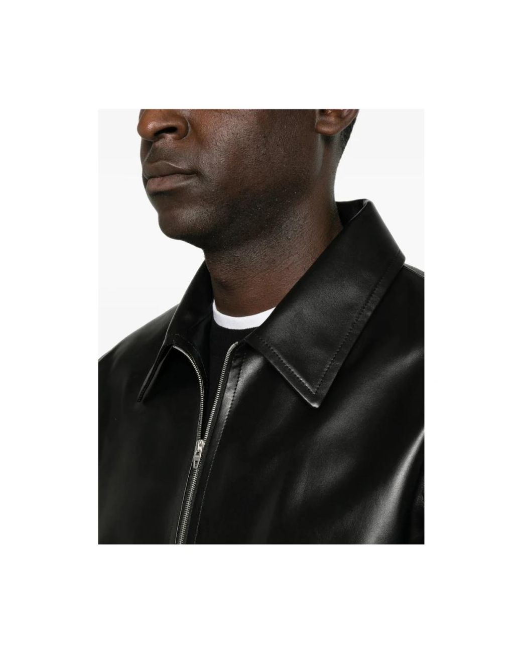 Leather Jackets Jil Sander de hombre de color Black