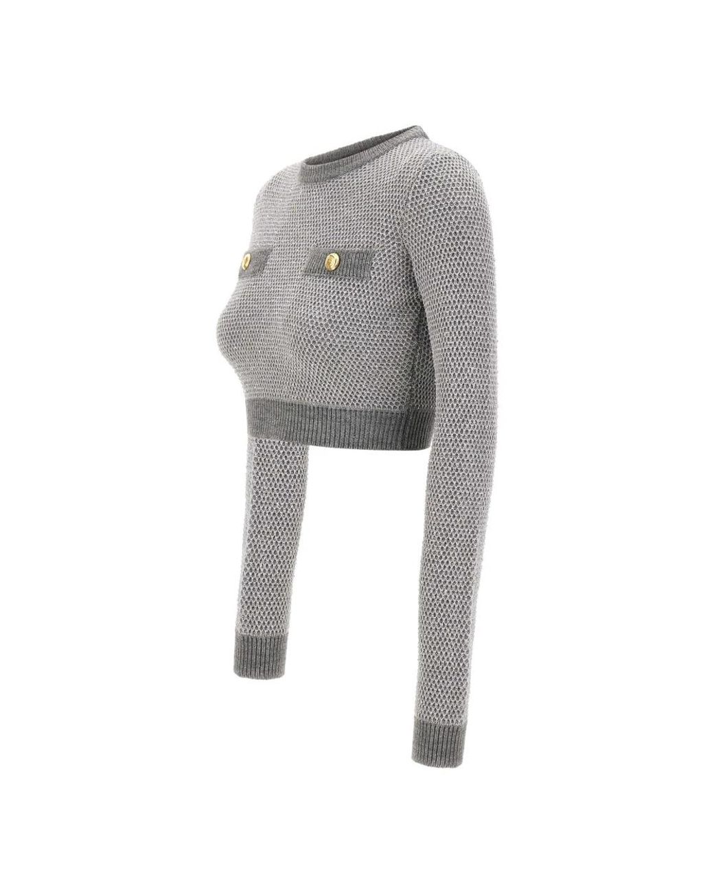 Elisabetta Franchi Gray Round-Neck Knitwear
