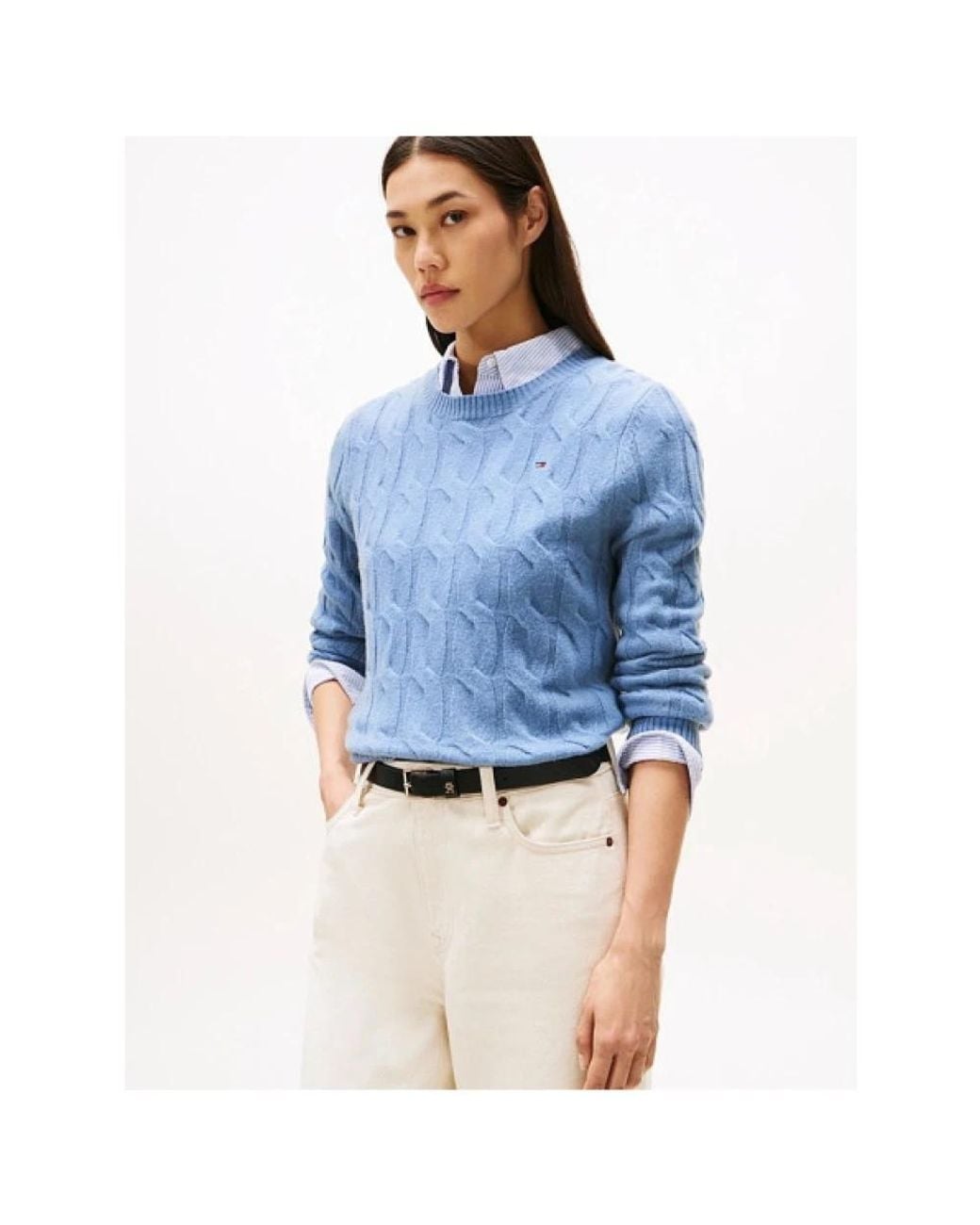 Tommy Hilfiger Blue Round-Neck Knitwear