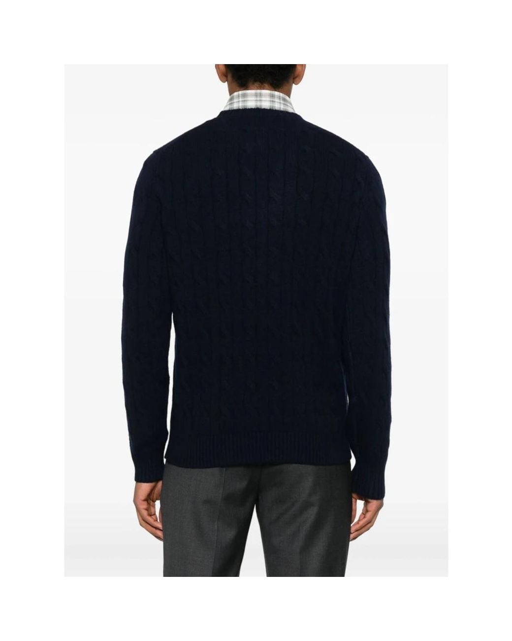 Mc2 Saint Barth Blue Round-Neck Knitwear for men
