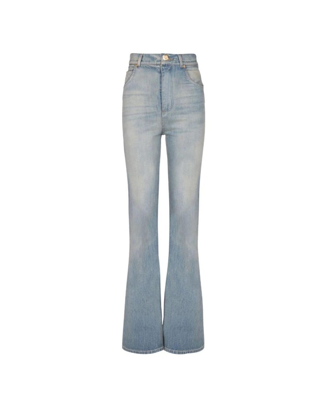 Balmain Jeans ,Blauw ,Denim Flared-Fit Denim Jeans in het Blue
