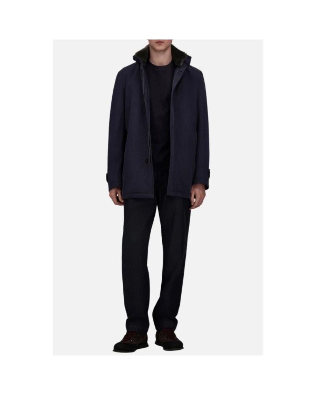 Single-Breasted Coats Herno de hombre de color Blue