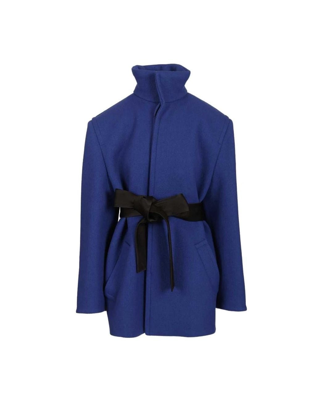 Saint Laurent Blue Belted Coats
