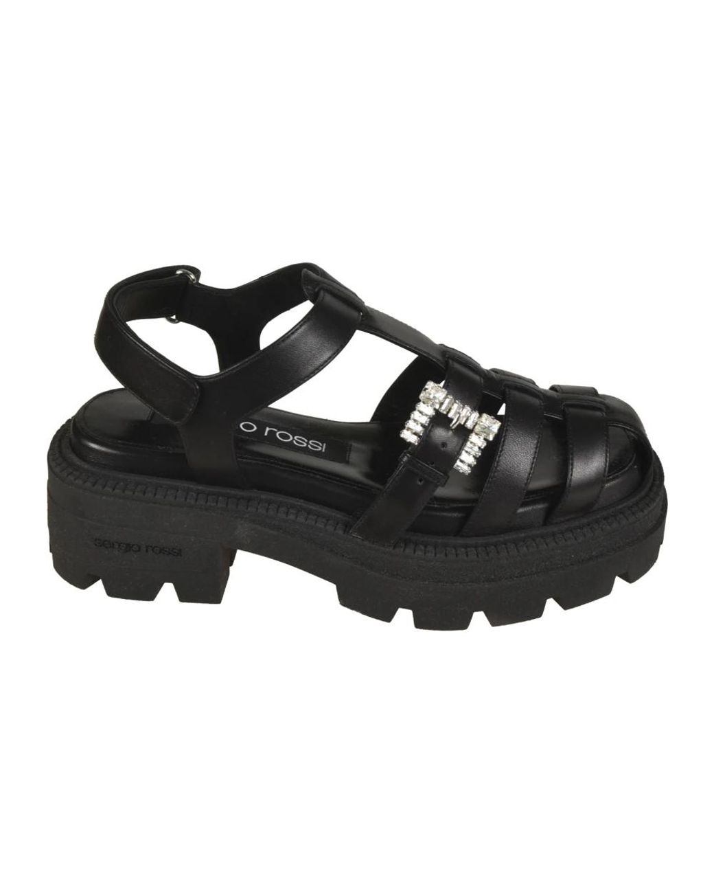 Sergio Rossi Black Flat Sandals