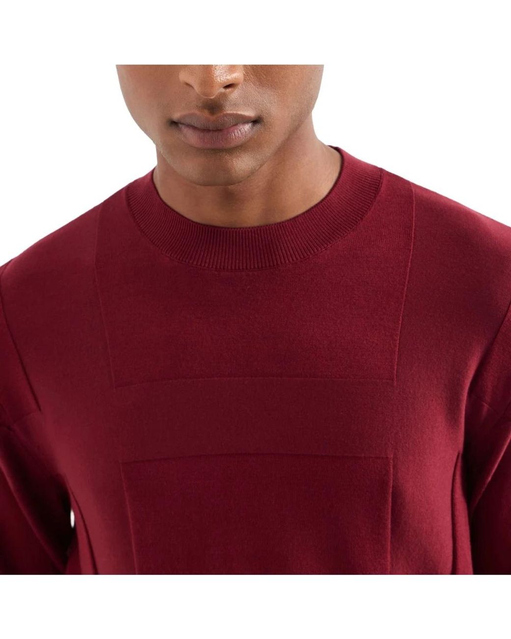 ARMANI EXCHANGE Red Round-Neck Knitwear for men