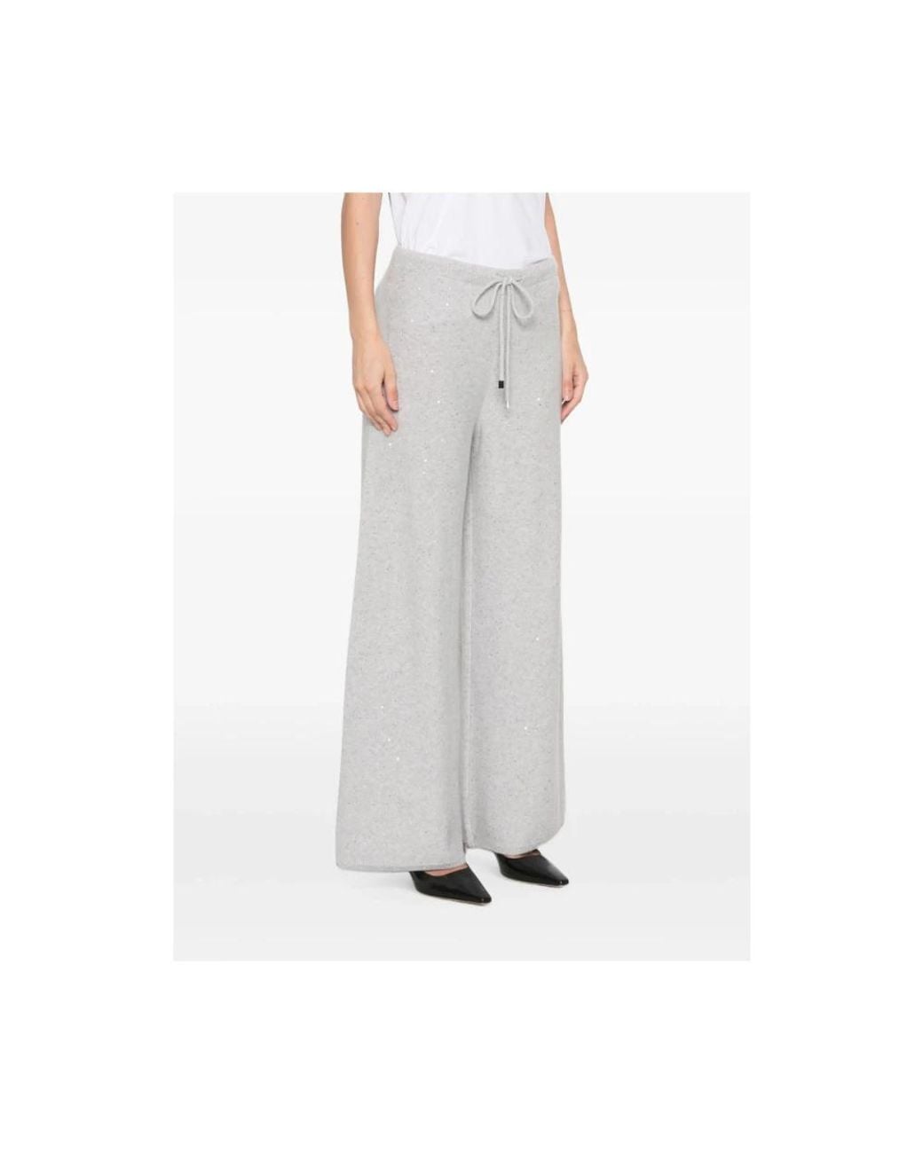 Antonelli White Wide Trousers