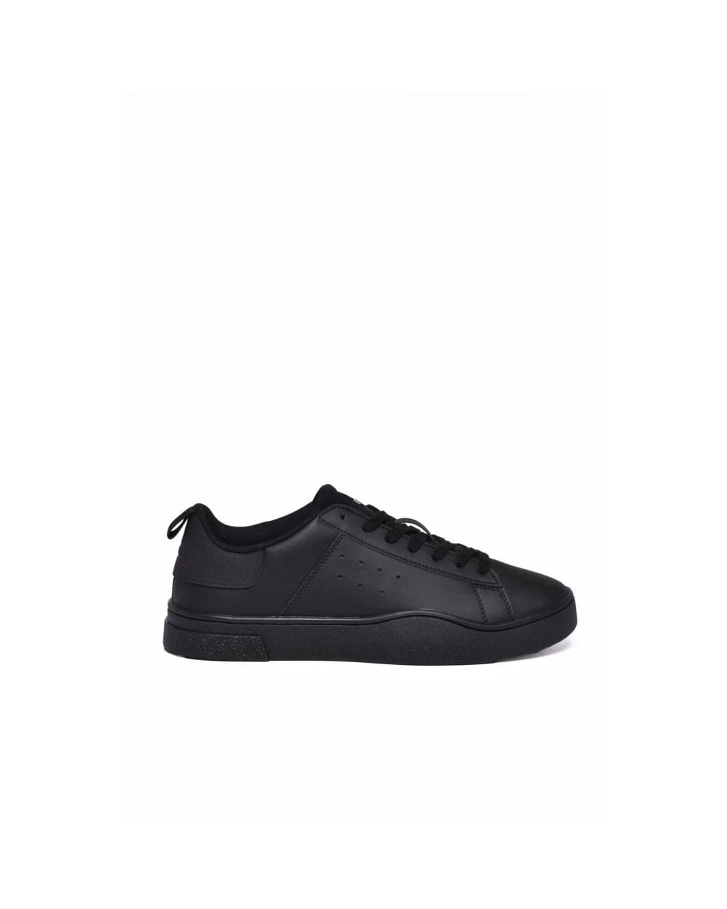 DIESEL Black Streamlined Rubber Sneakers for men