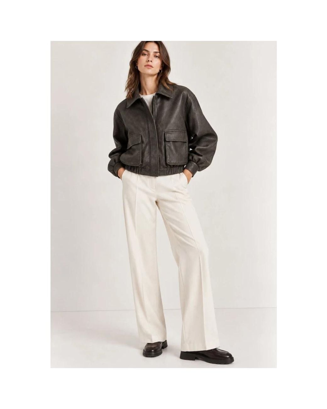 iBlues Gray Leather Jackets