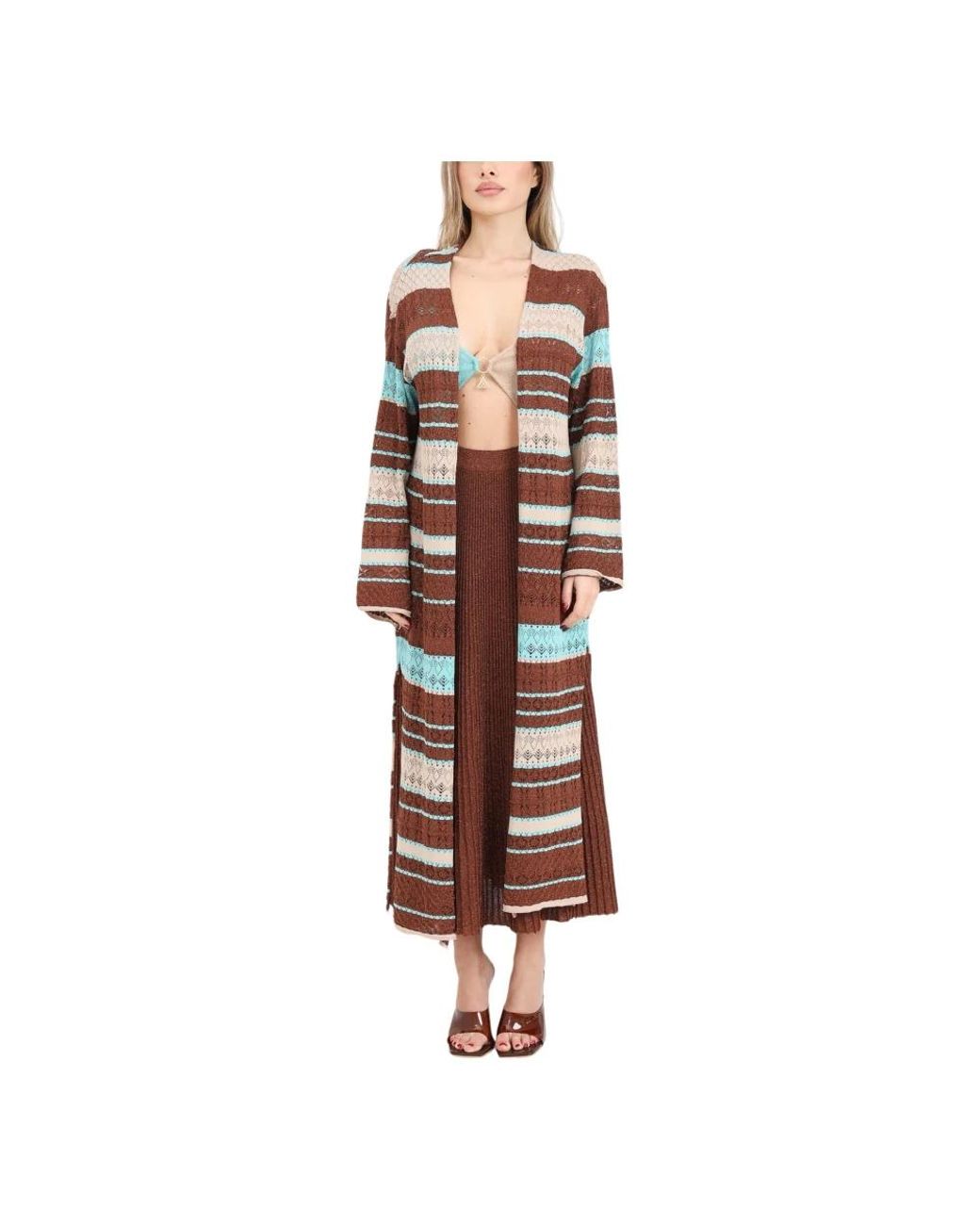 Akep Brown Long Knitwear