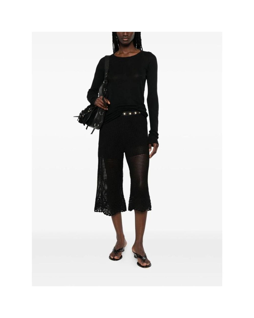 Cropped Trousers IRO de color Black
