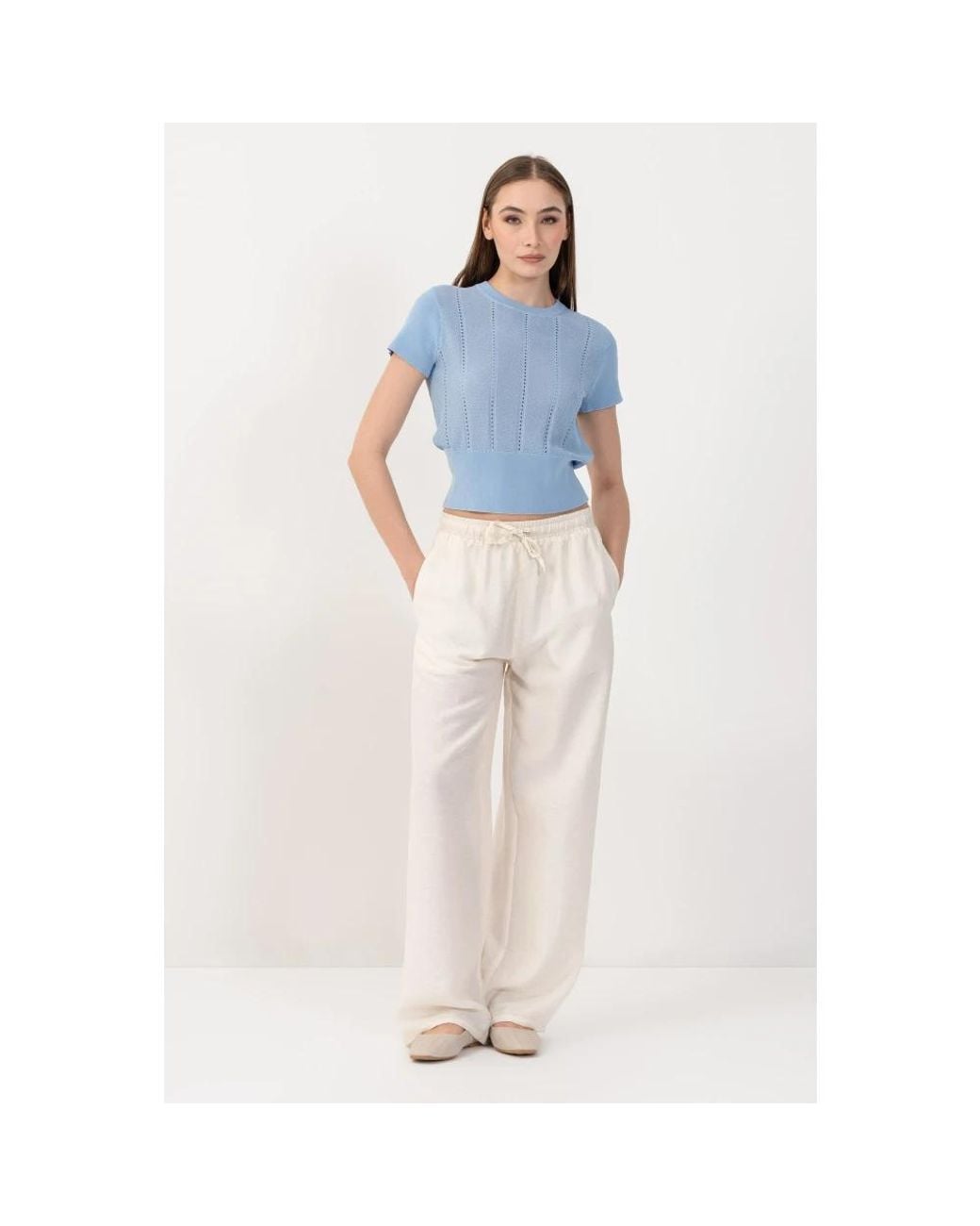 Kocca White Wide Trousers