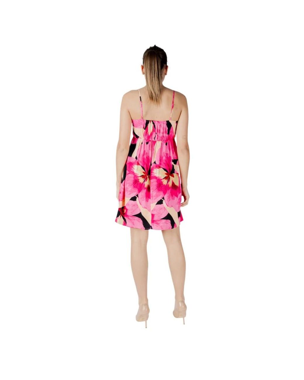 ONLY Kleedjes ,Veelkleurig ,Bloemen V-Hals Zomerjurk in het Pink