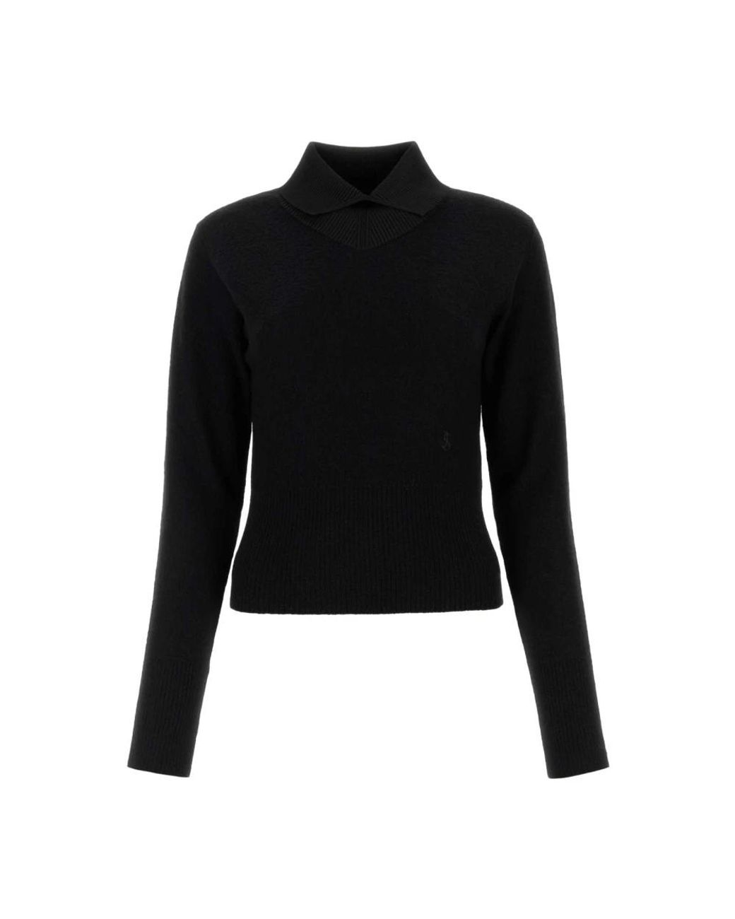 Jil Sander Truien & Vesten ,Zwart ,Wol Zwarte Wollen Coltrui in het Black