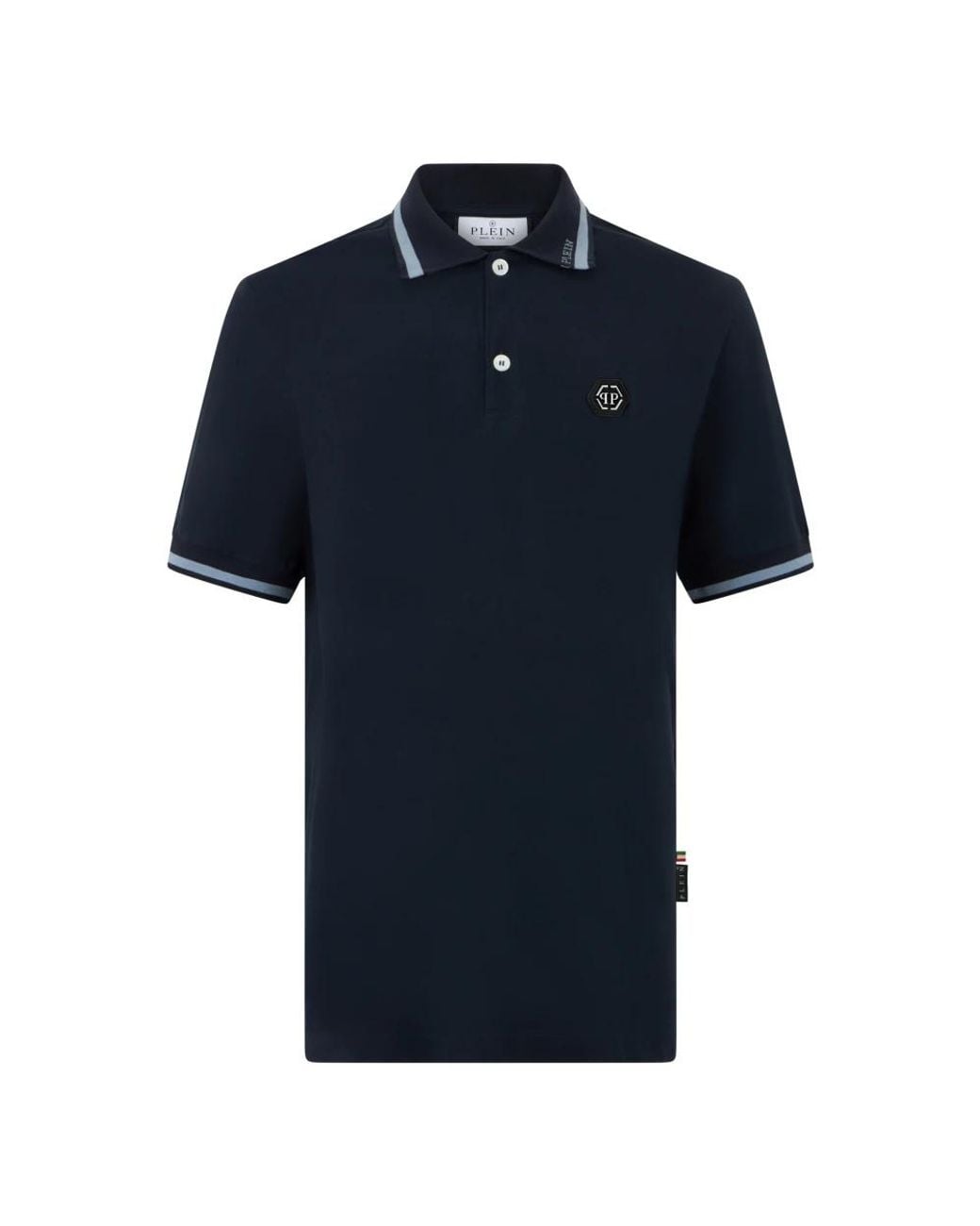 Philipp Plein Polo Ss Logo in het Blue voor heren
