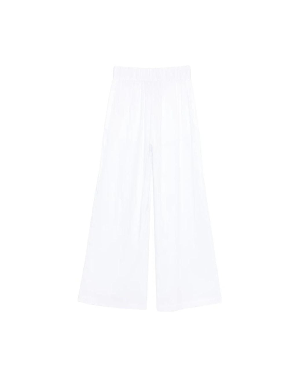 Semicouture White Wide Trousers
