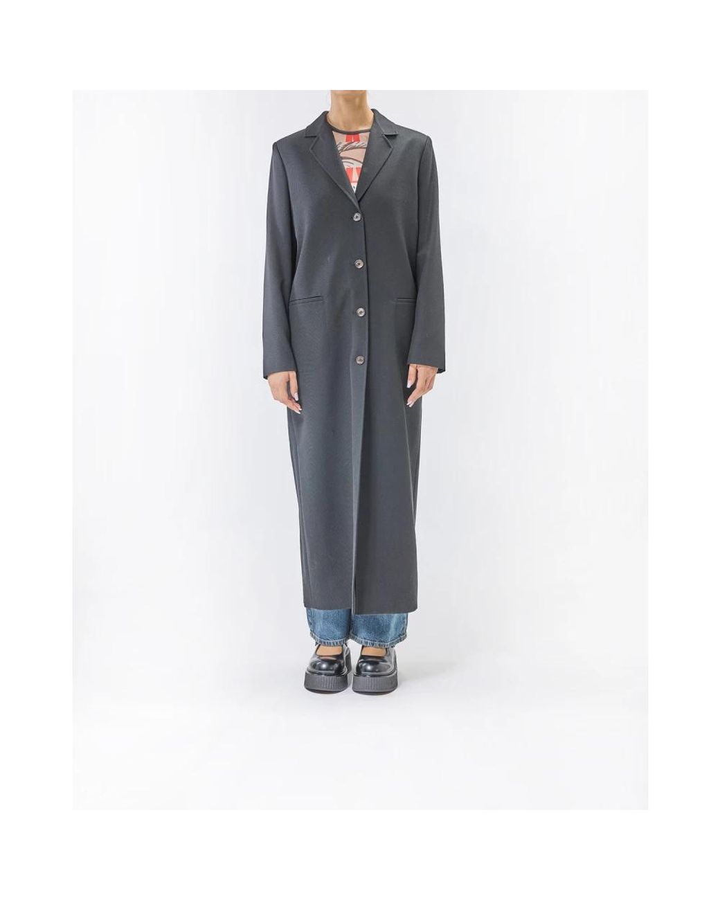 Moschino Gray Single-Breasted Coats