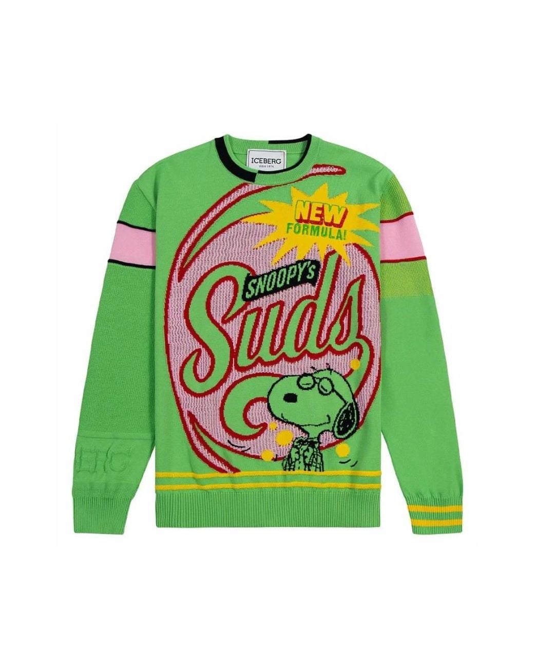 Iceberg Green Round-Neck Knitwear for men
