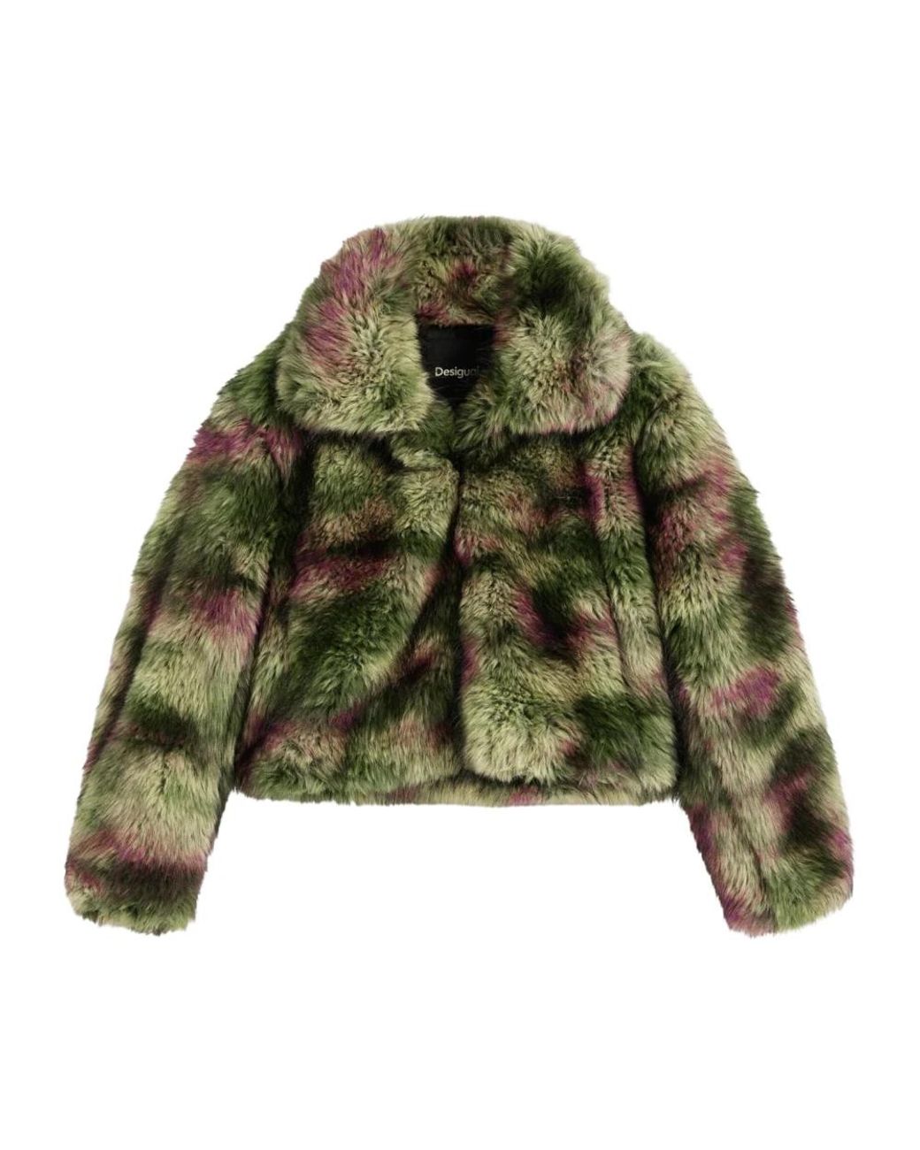 Desigual Green Faux Fur & Shearling Jackets