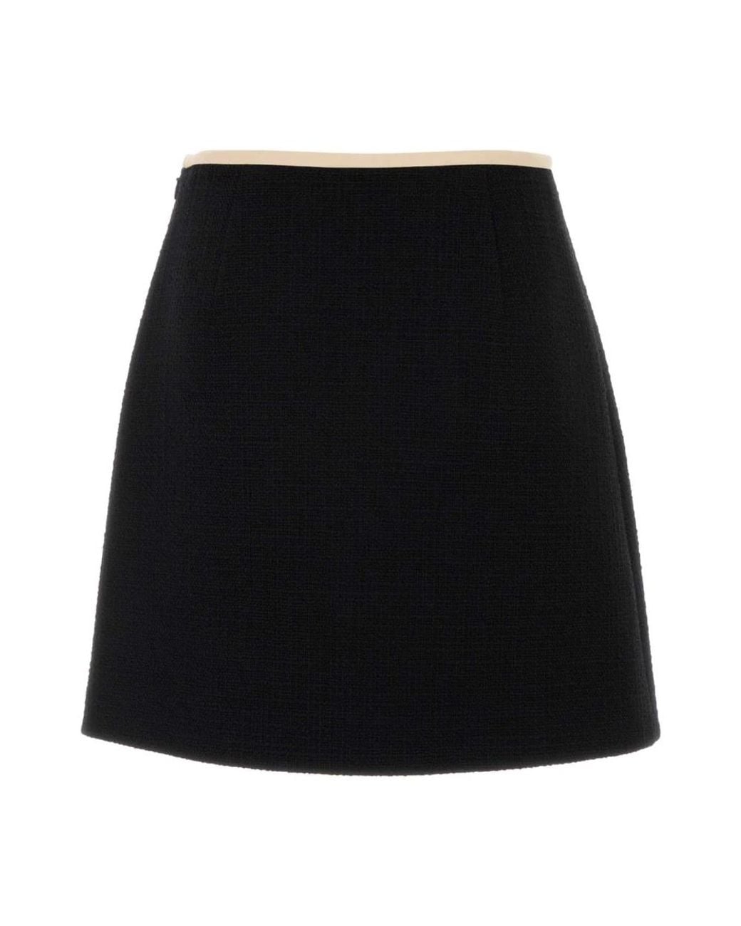 Valentino Garavani Black Short Skirts