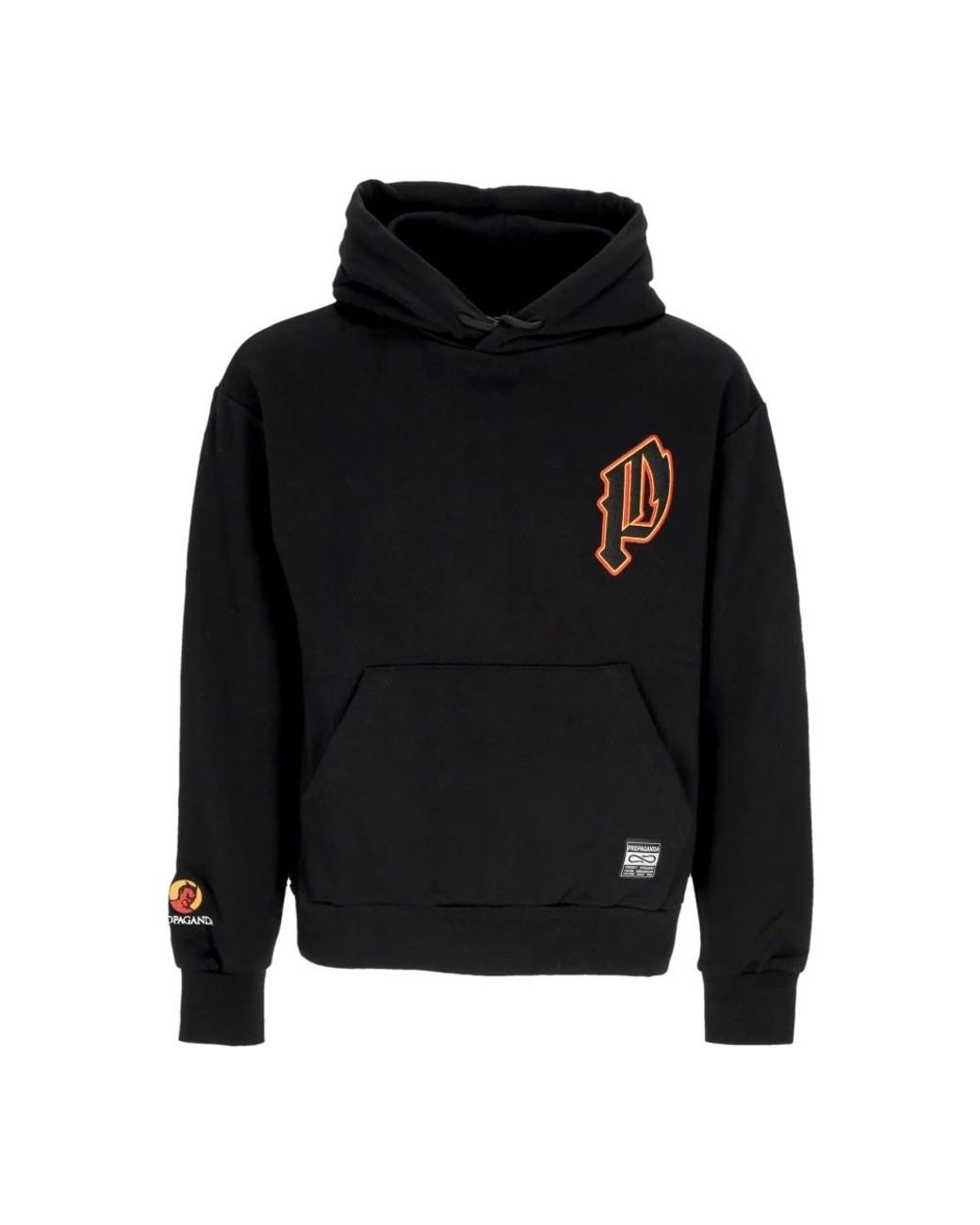 Propaganda Hoodies & Sweatvesten ,Zwart ,Katoen Zwarte Hoodie Met Geborduurd Logo in het Black voor heren