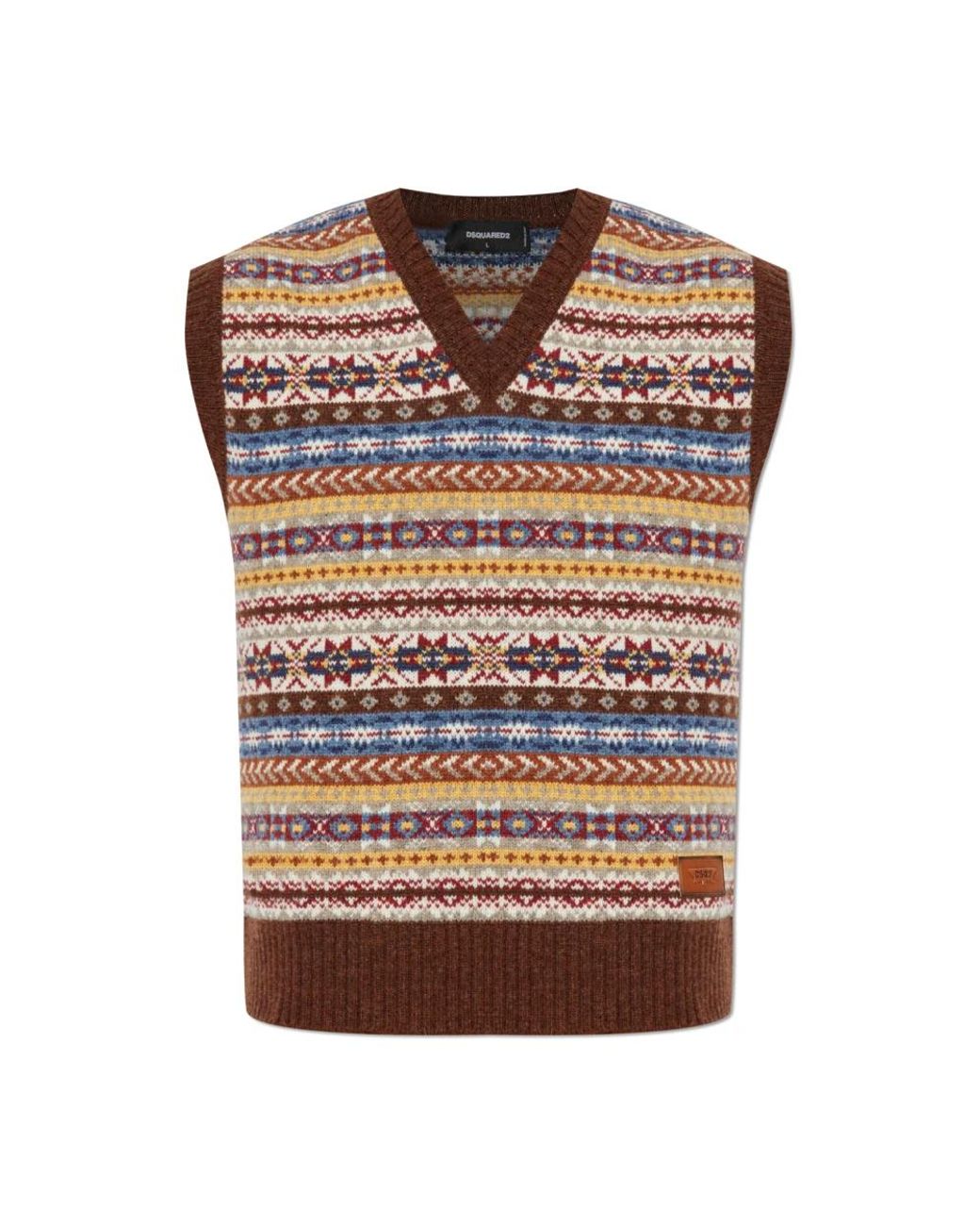 DSquared² Brown V-Neck Knitwear for men