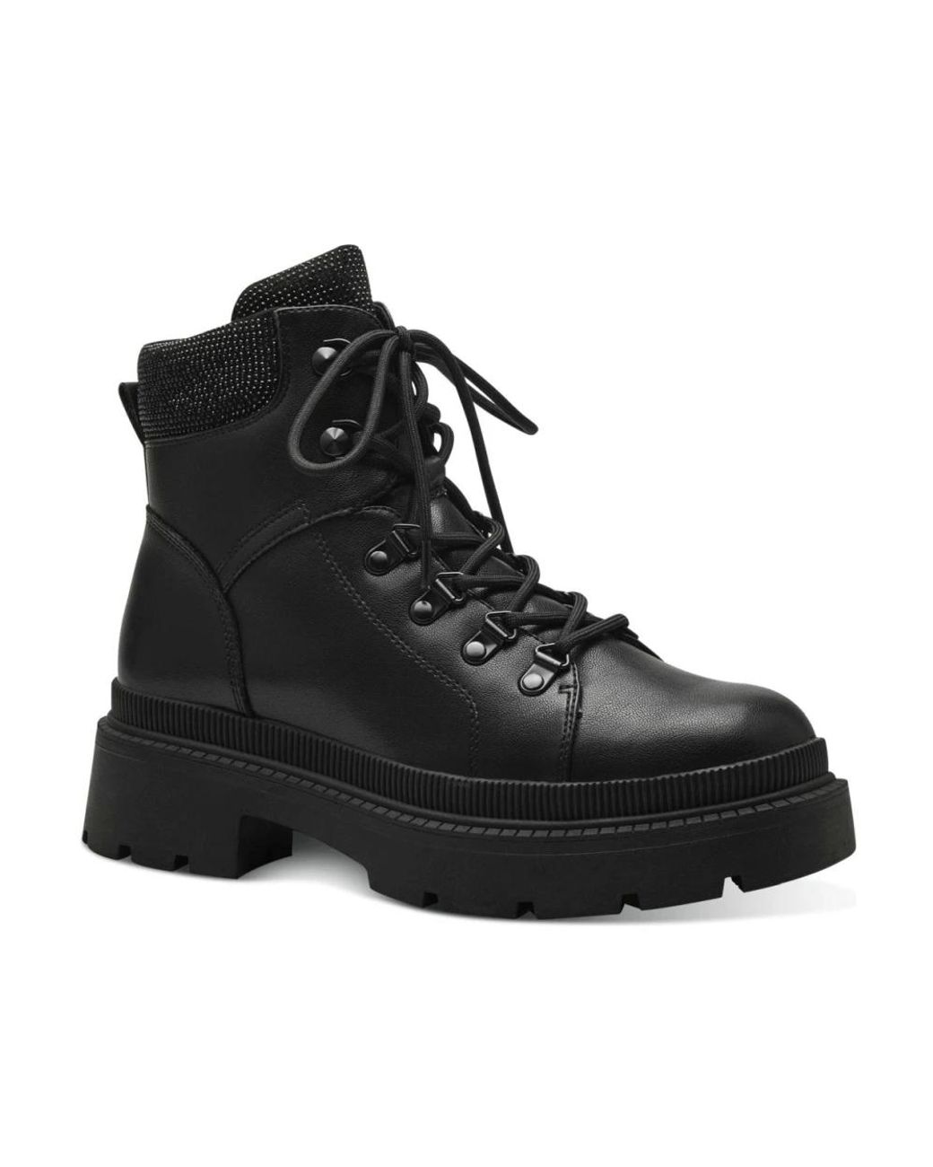 Tamaris Black Lace-Up Boots