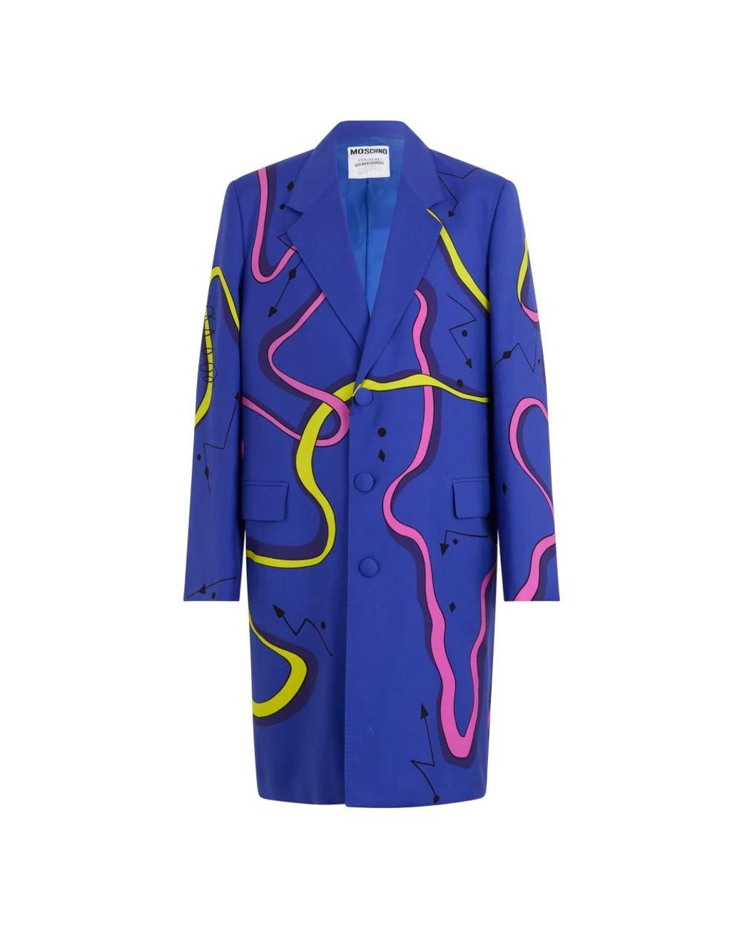 Moschino Blue Single-Breasted Coats for men