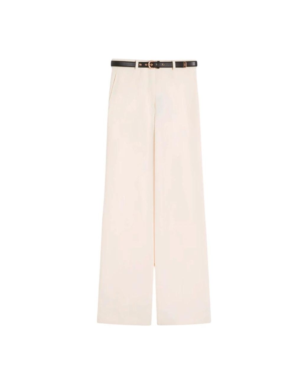 Max Mara Broeken ,Wit ,Polyester Cady Broek in het Natural