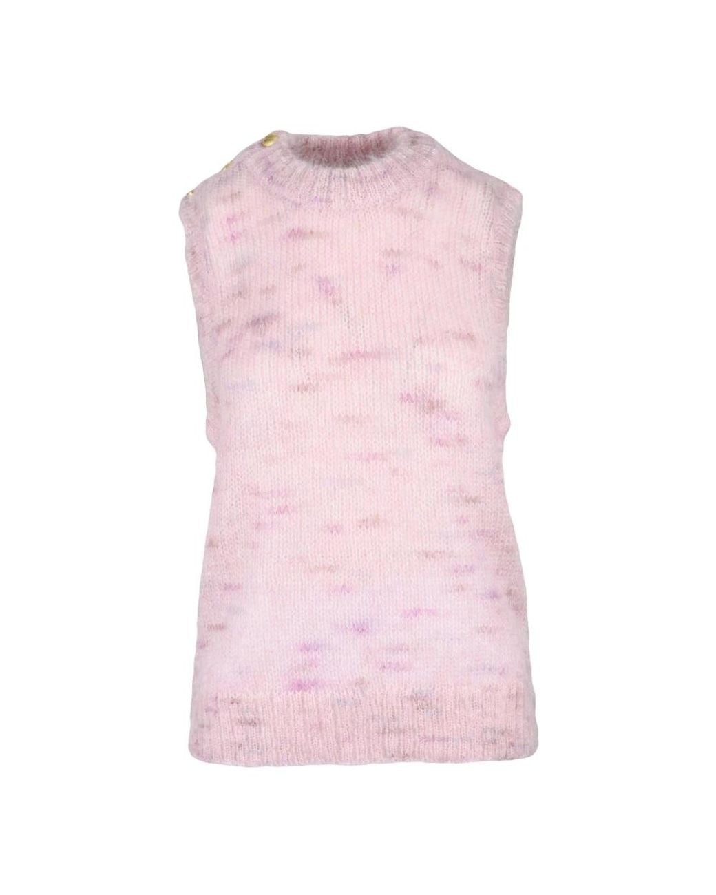 Ganni Pink Round-Neck Knitwear
