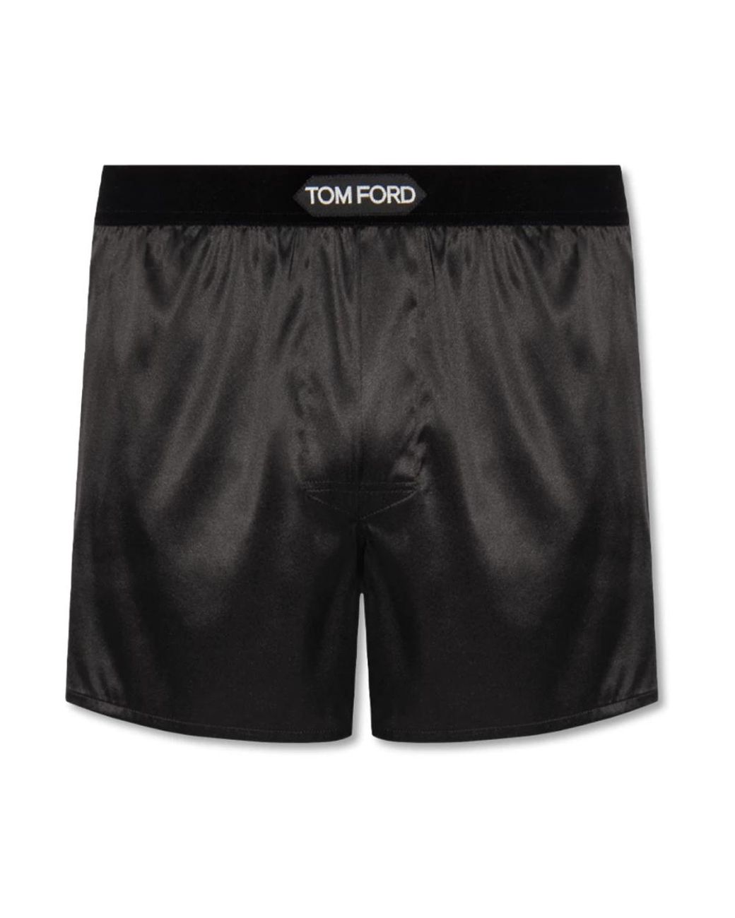 Tom Ford Ondergoed ,Zwart ,Zijden Boxershorts Met Logo in het Black voor heren