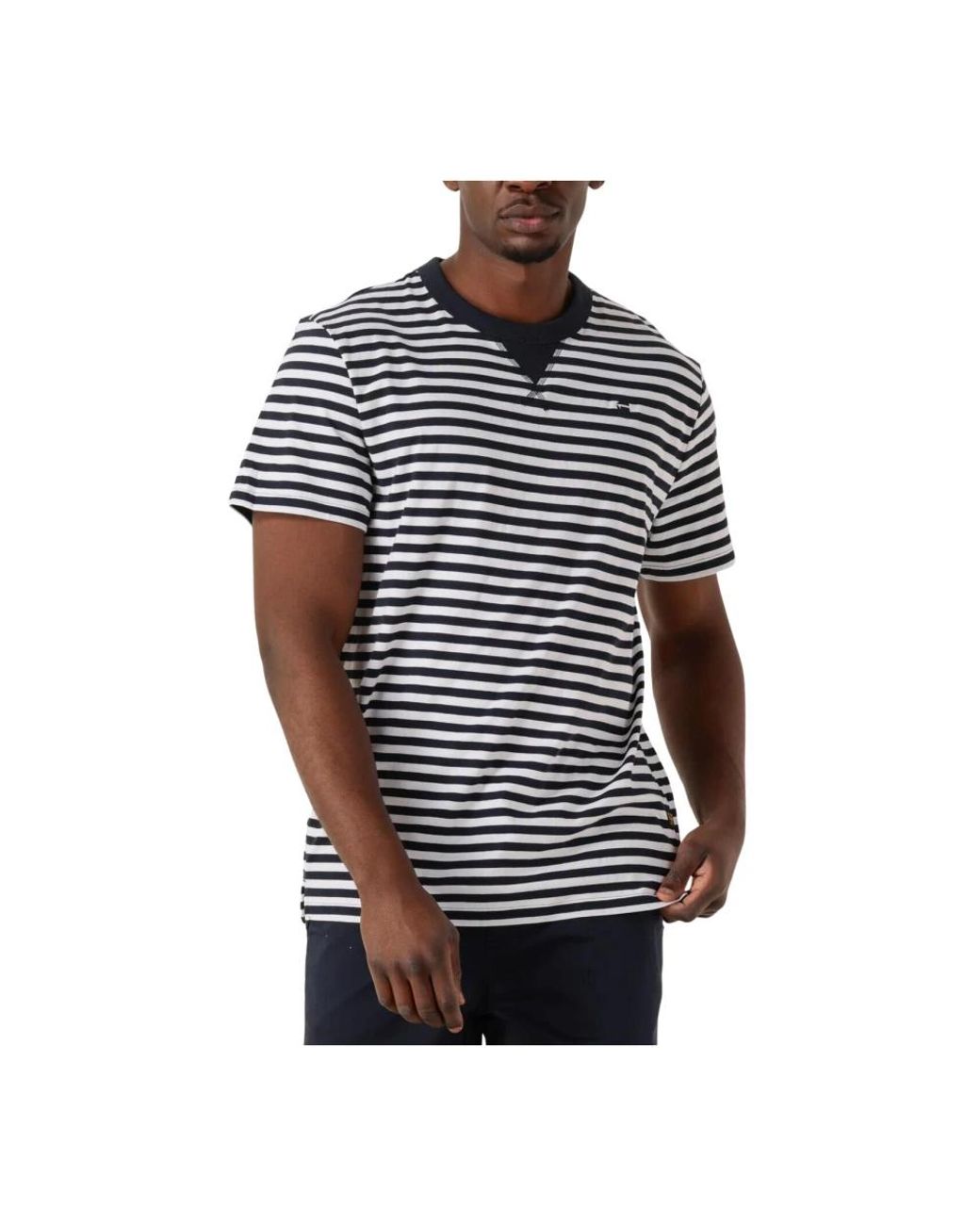 G-Star Tops ,Blauw Streep R T-Shirt in het Black voor heren