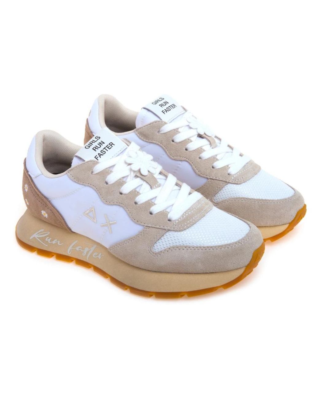 Sun 68 White Sneakers