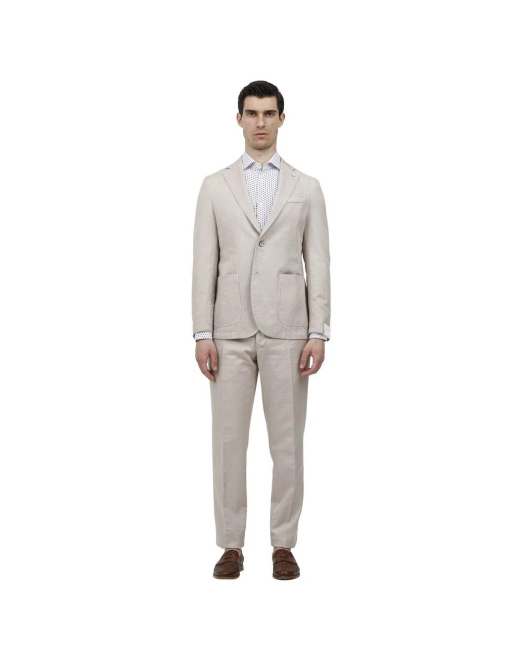L.b.m. 1911 Gray Single Breasted Suits for men