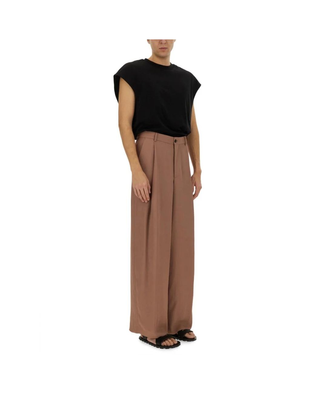 Dries Van Noten Brown Wide Trousers for men