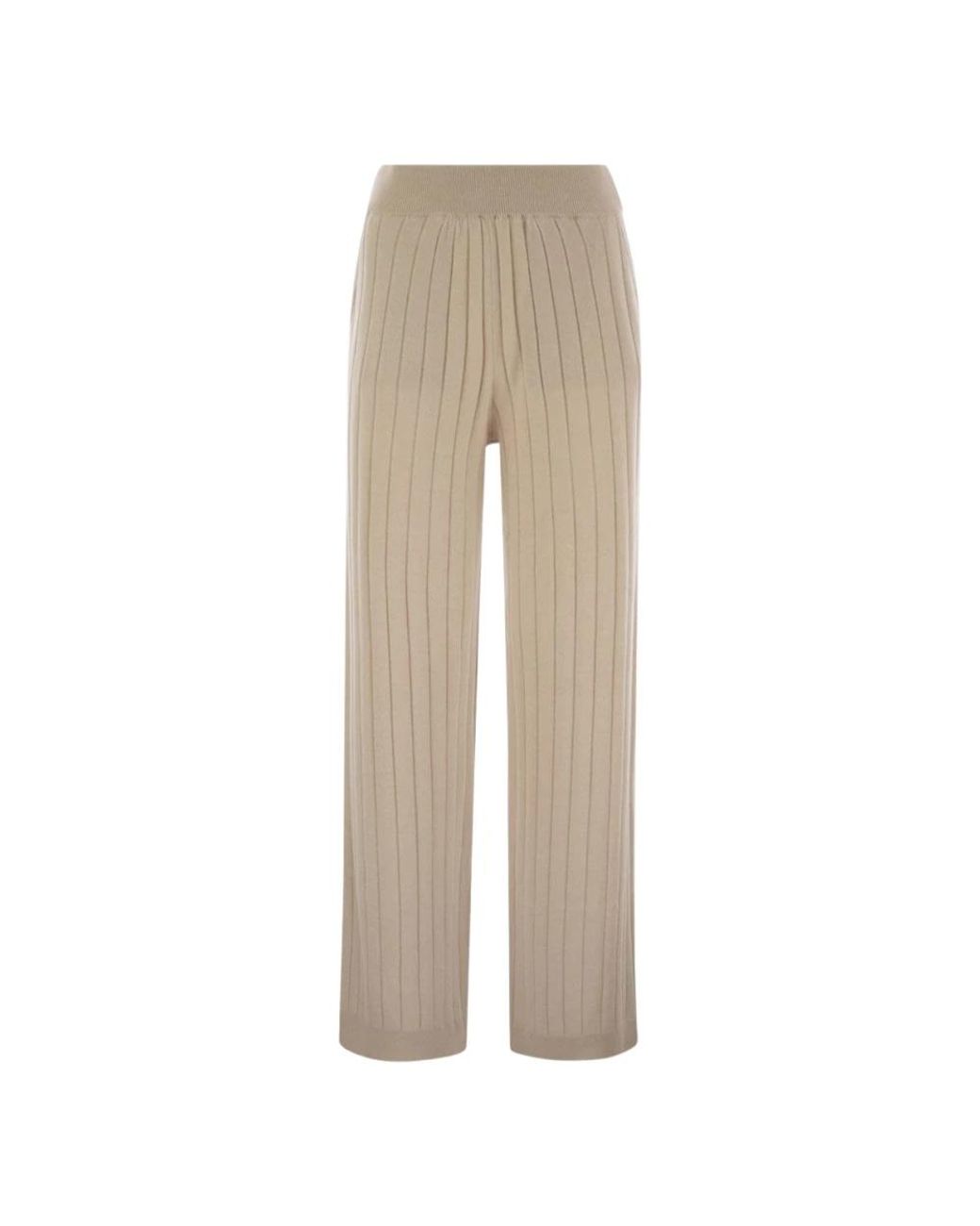 Brunello Cucinelli Natural Wide Trousers
