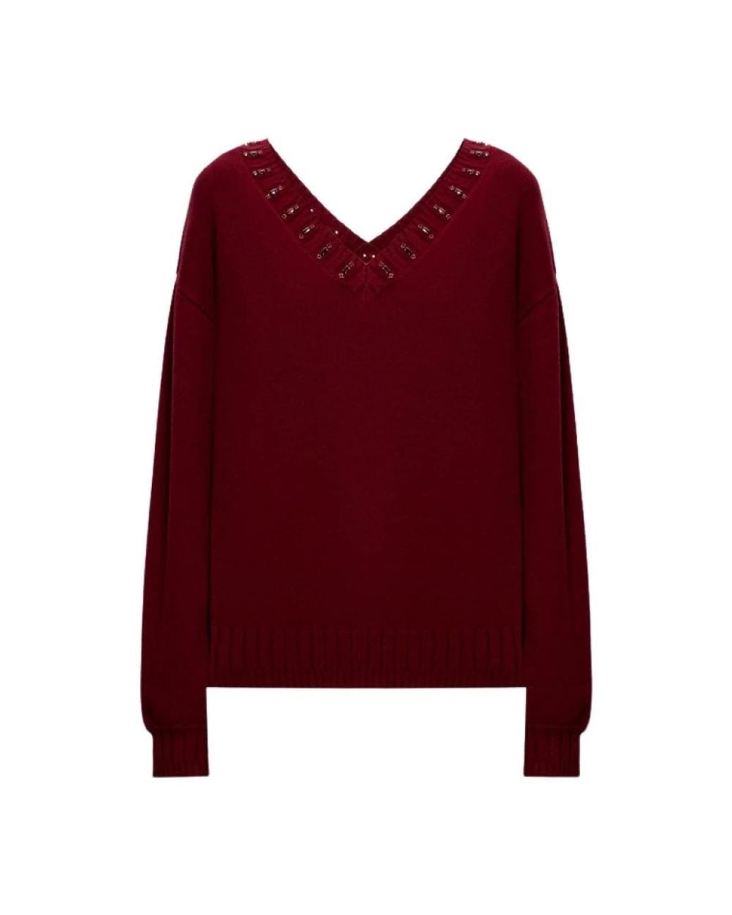 Twinset Red V-Neck Knitwear